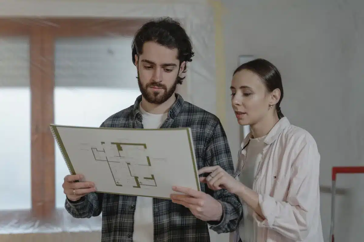 Professionnel RGE présentant des documents et devis de travaux
