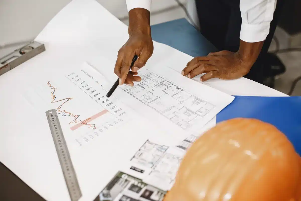 Dossier administratif de permis de construire avec documents officiels