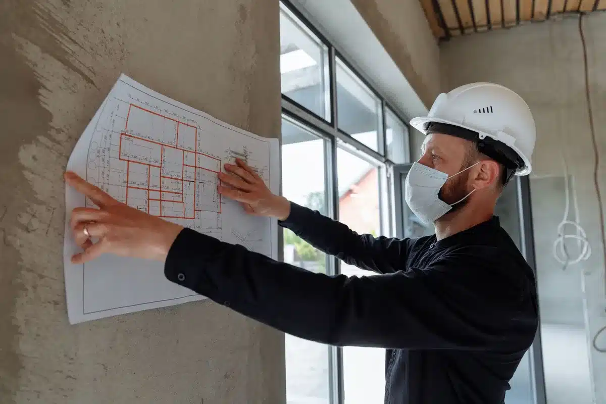 Artisan évaluant la durée des travaux sur un chantier