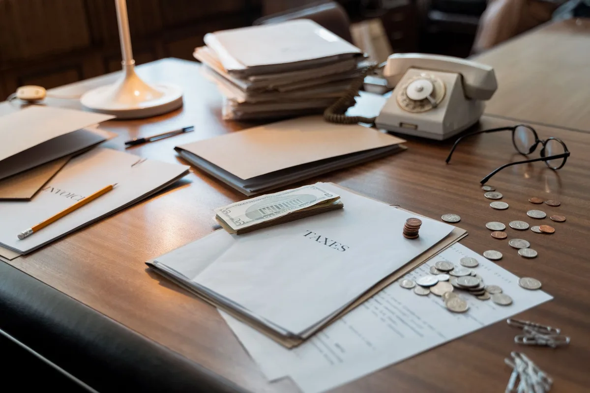 Plans et devis de rénovation étalés sur un bureau de travail