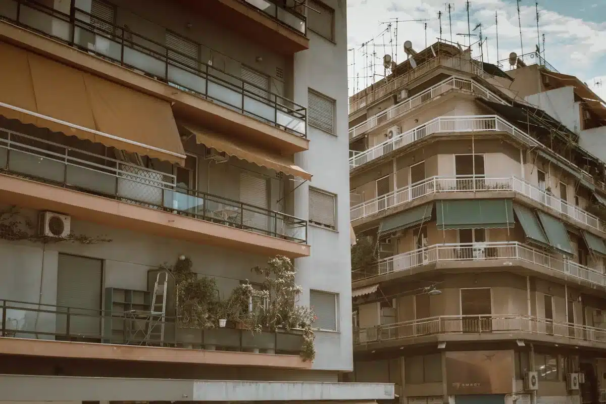 Appartement surchauffé en été avec fenêtres ensoleillées et thermomètre élevé