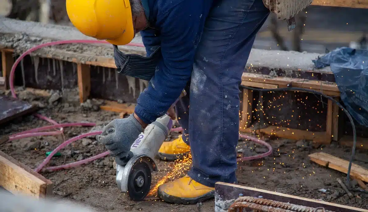 Tenues et protections de travail adaptées posées sur une table d'atelier