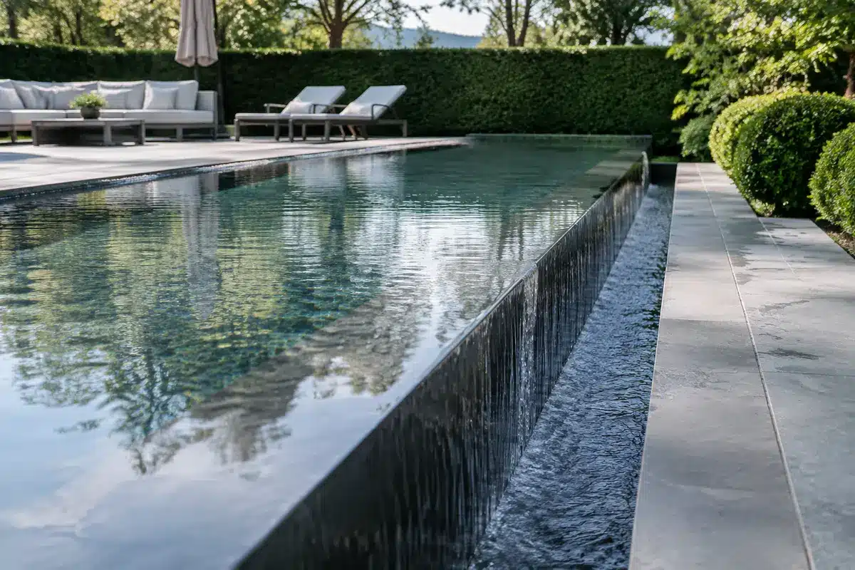 Piscine à débordement et bassin miroir : quelle plus-value à la revente ?