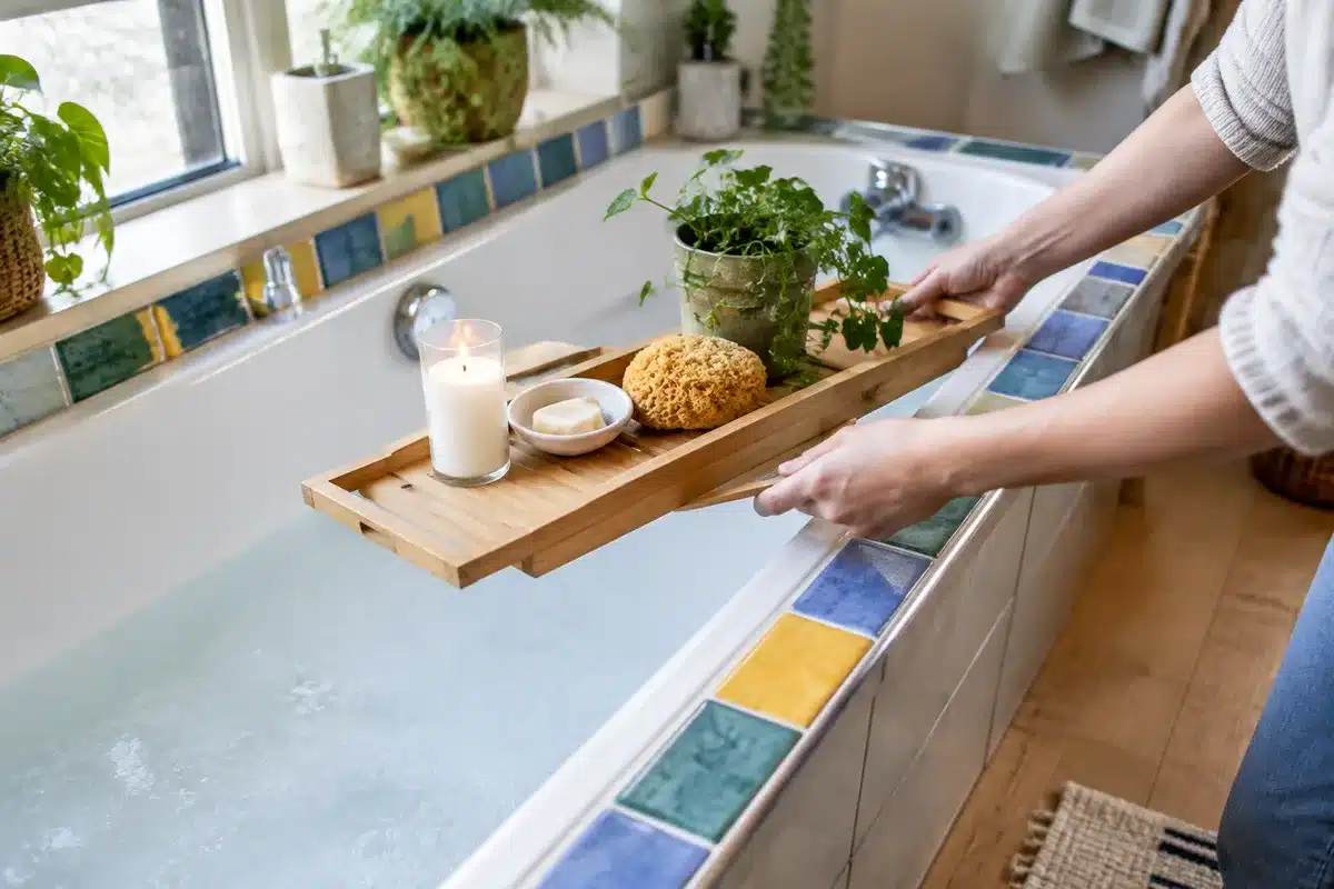 Tendance années 60 : la salle de bains troque baignoire et douche à l’italienne